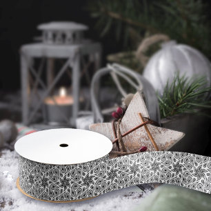 Ruban Gros-grain Patters de Black and White Abstract