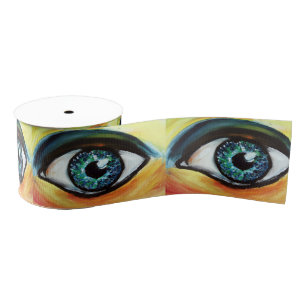 Ruban Gros-grain Peinture aux yeux bleus