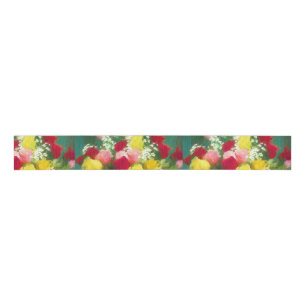 Ruban Gros-grain Peinture Bouquet Rose - Jolie Art Fleur Originale