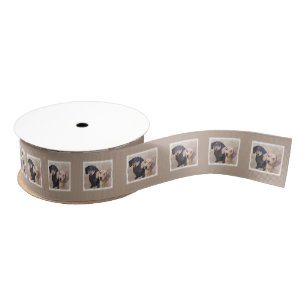 Ruban Gros-grain Peinture de Dachshund (Smooth) - Art original de c