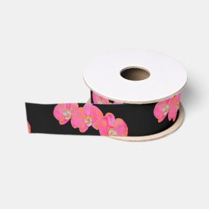 Ruban Gros-grain Peinture d'orchidée rose