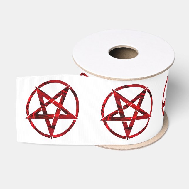 Ruban Gros-grain Pentagram Red Devil (Bobine)