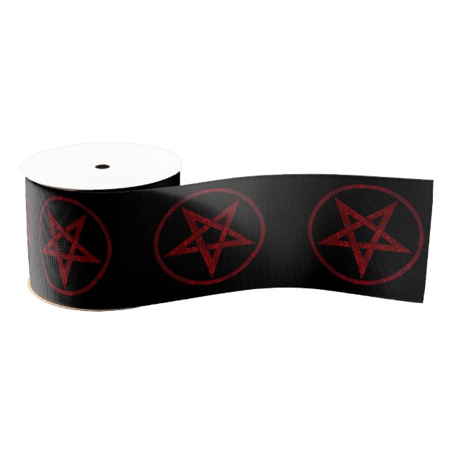 Ruban Gros-grain Pentagram Red Devil (Bobine)
