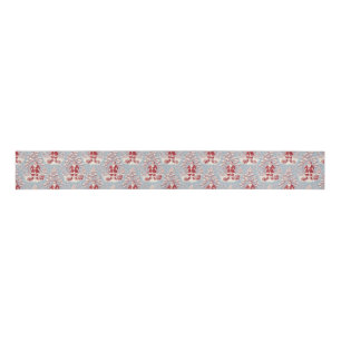 Ruban Gros-grain Père Noël rouge et bleu Toile Chinoiserie