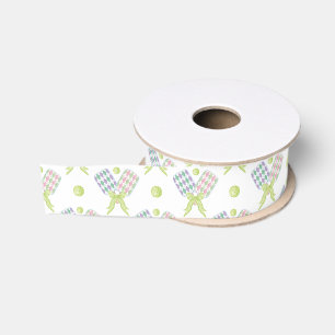 Ruban Gros-grain Pickleball Paddles de Jacquard d'aquarelle Preppy