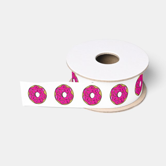 Ruban Gros-grain Pink Donuts Anniversaire de enfant Party Cake (Bobine)