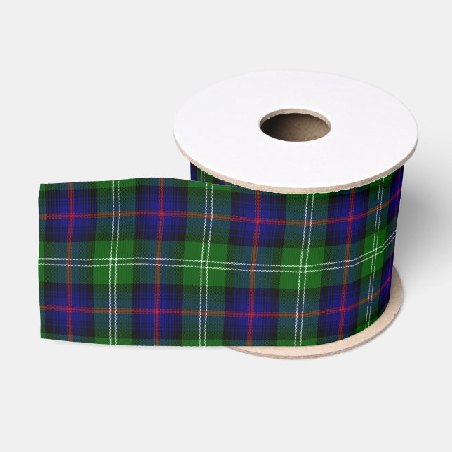 Ruban Gros-grain plaid bleu vert de tartan du sud (Bobine)