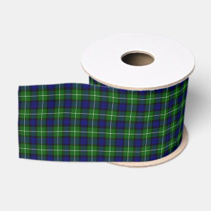 Ruban Gros-grain Plaid vert bleu Lamont tartan