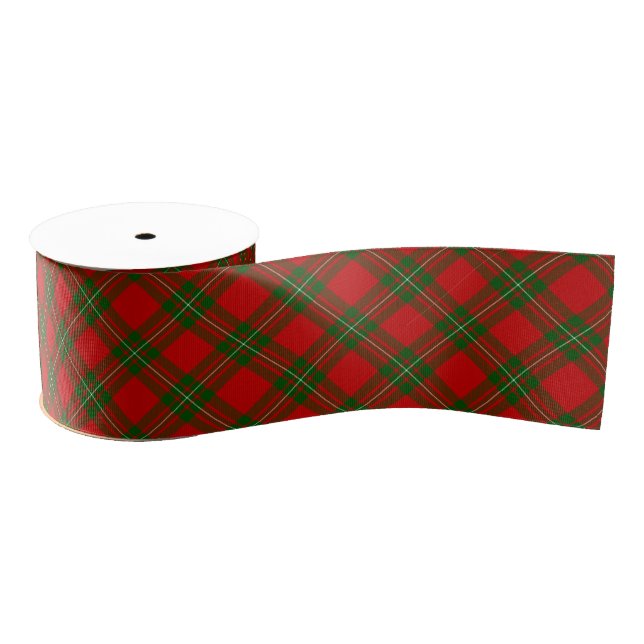 Ruban Gros-grain Plaque vert rouge de tartan MacGregor (Bobine)