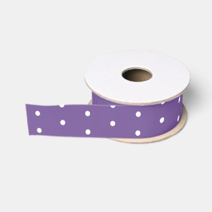 Ruban Gros-grain Points blancs sur ruban violet