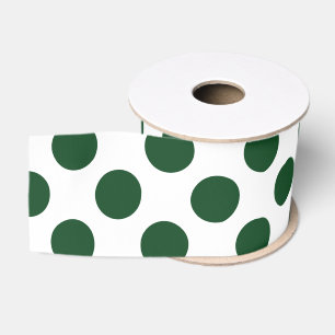Ruban Gros-grain Pois de Forest Green
