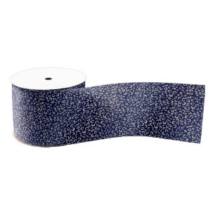 Ruban Gros-grain Poster de animal Leopard Parties scintillant bleu
