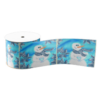 Ruban Gros-grain Quelqu'un vous aime bonhomme de neige émotif