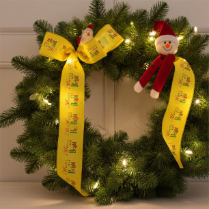 Ruban Gros-grain Rayure festive Joyeuse et Lumineuse sur fond Or Vi