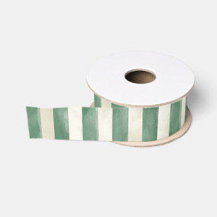 Ruban Gros-grain Rayures de Noël crème vert rouge