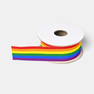 Ruban Gros-grain Rayures du drapeau 6 d'arc-en-ciel de gay pride de