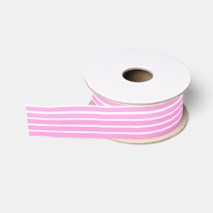 Ruban Gros-grain Rayures roses et blanches 