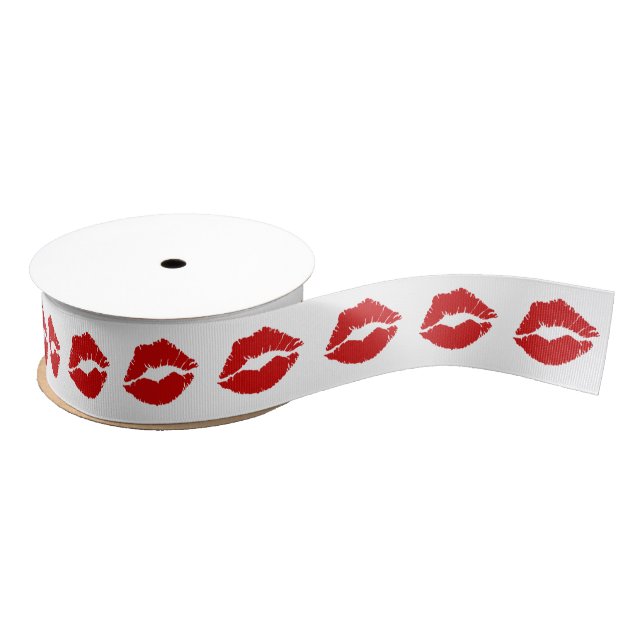 Ruban Gros-grain Red Lip Kiss (Bobine)