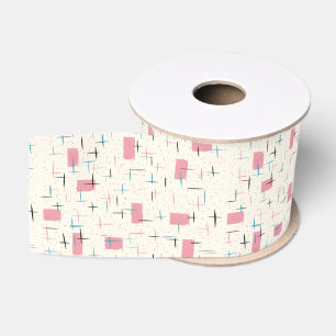 Ruban Gros-grain Rétro ruban rose atomique de gros-grain de motif