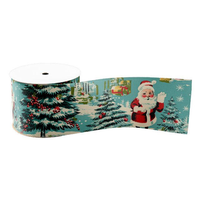 Ruban Gros-grain Retro Santa Wonderland (Bobine)