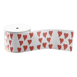 Ruban Gros-grain Ribbon de la Saint-Valentin Coeurs rouges