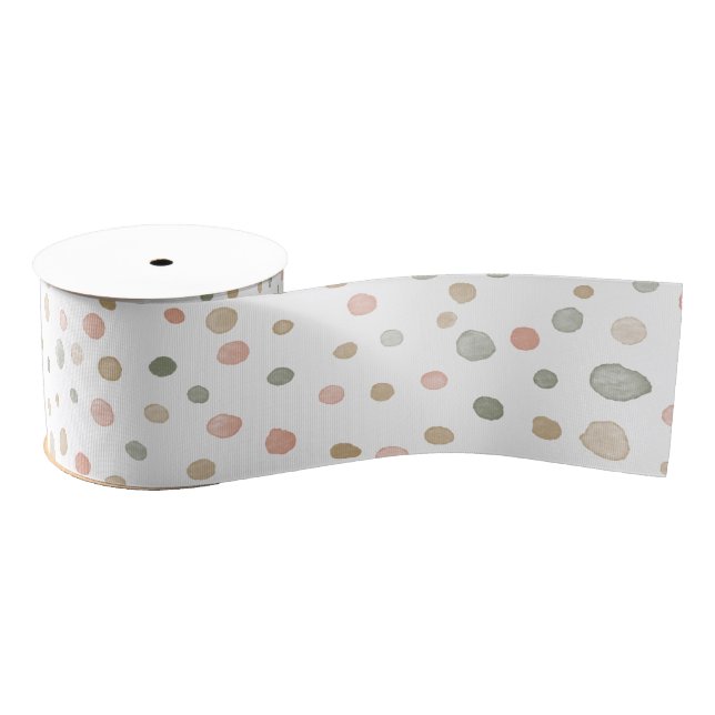 Ruban Gros-grain Ribbon Mandy Confetti Watercolor Dots (Bobine)