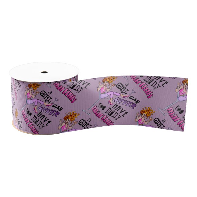 RUBAN GROS-GRAIN RIBBON - TROP DE MARTINIS (Bobine)