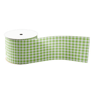 Ruban Gros-grain Ribbon vert En vichy