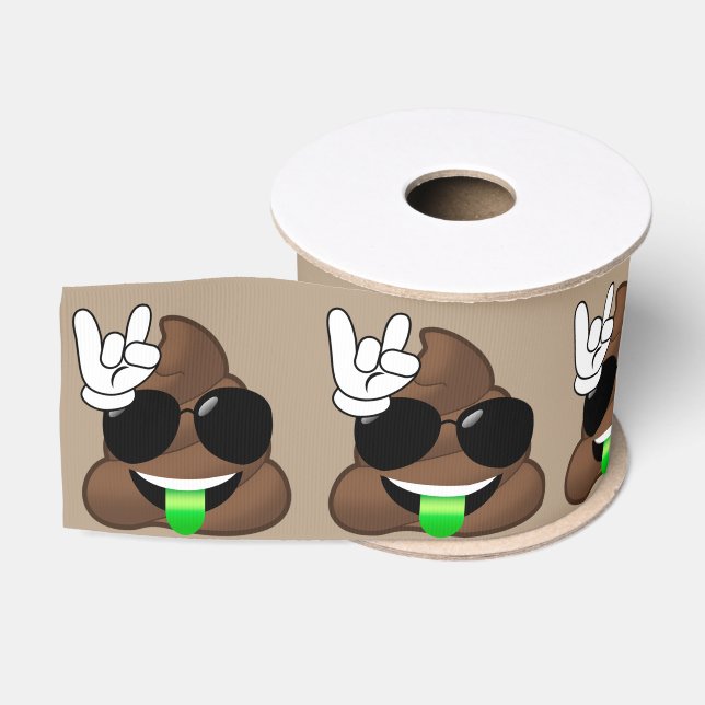 Ruban Gros-grain Roche sur la dunette d'Emoji (Bobine)