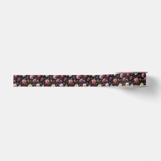 Ruban Gros-grain Rose en velours noir