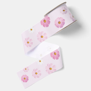 Ruban Gros-grain Rose et Violet Floral Élégant