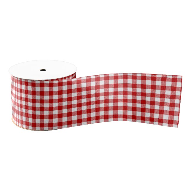 Ruban Gros-grain Rouge blanc Plaid Tartan Holiday (Bobine)