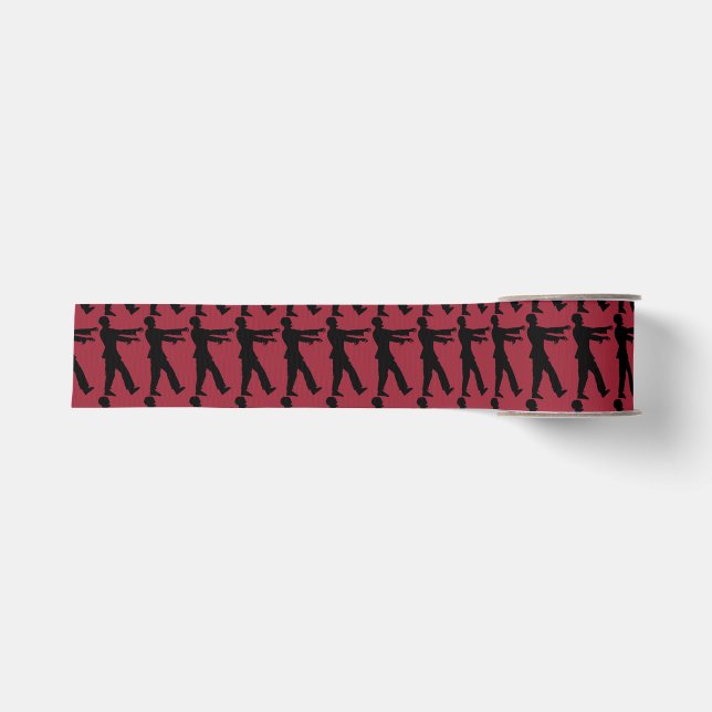 RUBAN GROS-GRAIN ROUGE DE ZOMBI (Devant)