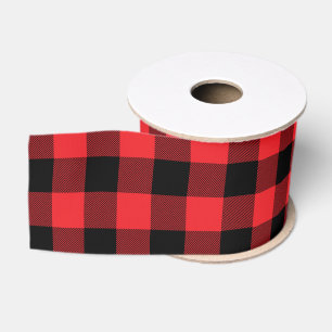 Ruban Gros-grain Rouge et noir classique à carreaux de Buffalo