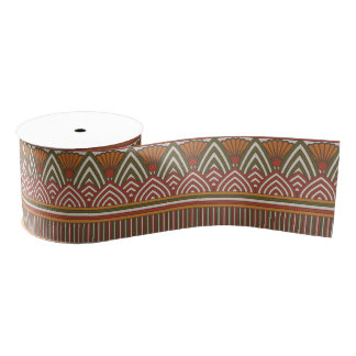 Ruban Gros-grain Ruban antique de motif de Lotus d'Egyptien
