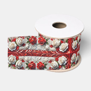 Ruban Gros-grain Ruban avec design Rose anglais