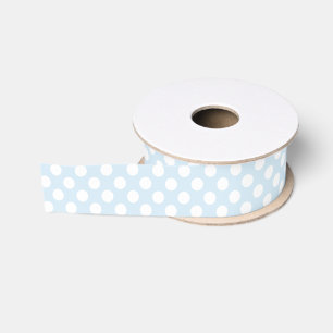 Ruban Gros-grain Ruban bleu-clair et blanc de point de polka
