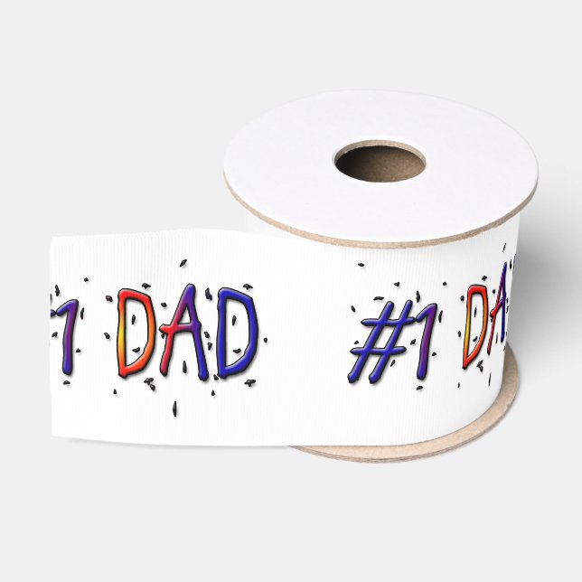 Ruban Gros-grain Ruban cadeau #1 Papa Fête des pères (Bobine)