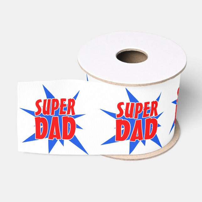 Ruban Gros-grain Ruban cadeau de la Fête du Père Super Papa (Bobine)