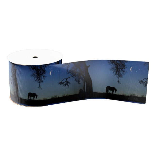 Ruban Gros-grain Ruban Cheval et Lune (Bobine)