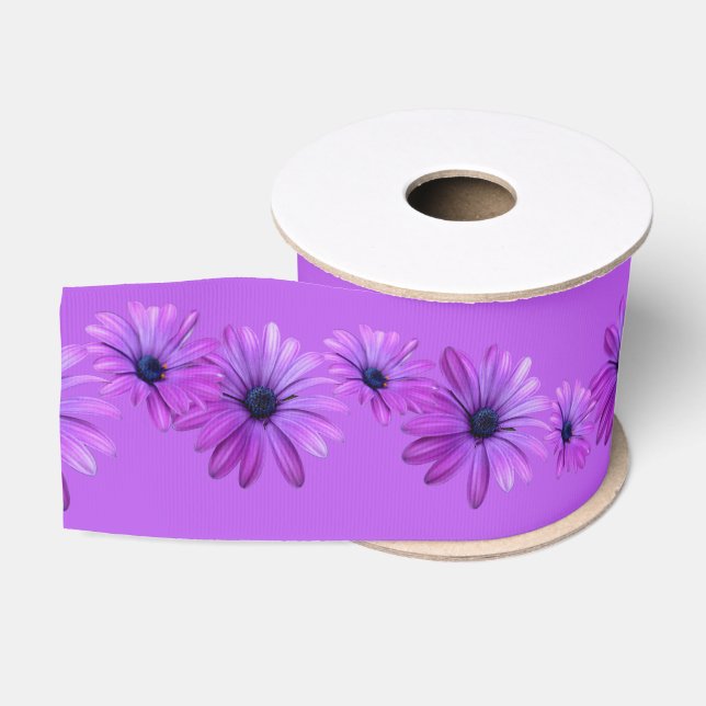 Ruban Gros-grain Ruban Daisy Ruban Customisé Violet Flower Ribbon (Bobine)