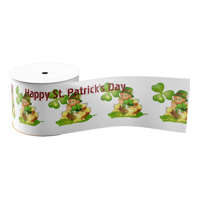 Ruban Gros-grain Ruban d'Anniversaire de la Saint-Patrick (Bobine)