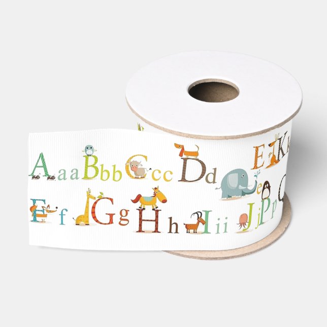 Ruban Gros-grain Ruban de 3 po - Alphabet (Bobine)