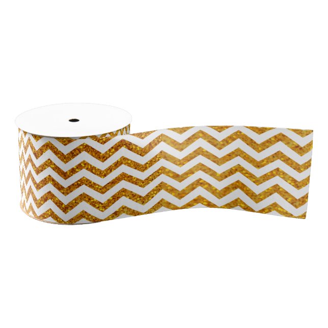 Ruban Gros-grain Ruban de la Parties scintillant d'or Chevron Holid (Bobine)