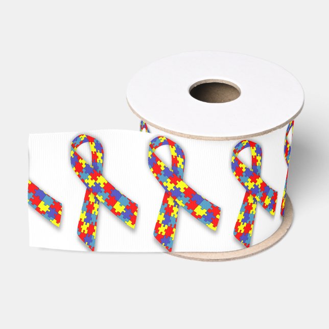 Ruban Gros-grain Ruban de ruban d'autisme (Bobine)