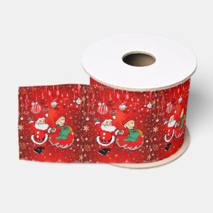 Ruban Gros-grain Ruban décoratif de Noël, Père Noël
