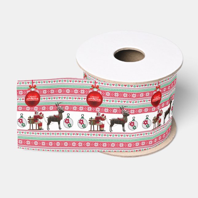 Ruban Gros-grain Ruban décoratif de Noël, Père Noël (Bobine)