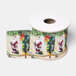 Ruban Gros-grain Ruban décoratif de Noël, Père Noël