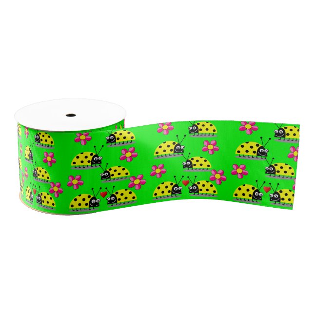 Ruban Gros-grain ruban décoratif enfants ladybugs (Bobine)