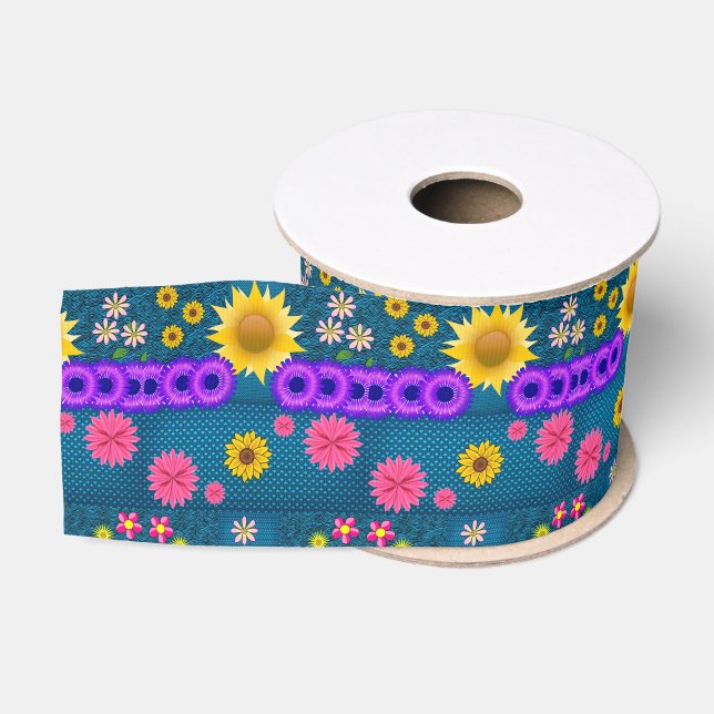Ruban Gros-grain ruban décoratif floral (Bobine)